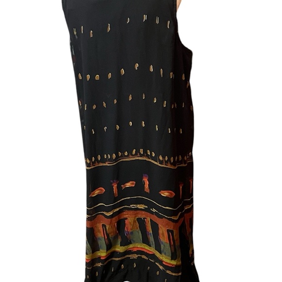 Jane Ashley Black and Orange Maxi Pencil Dress Size 5X - Picture 3 of 4
